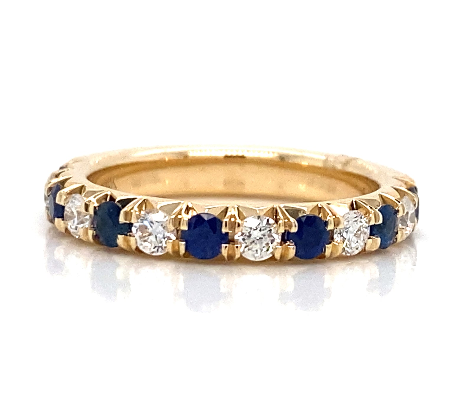 14K Yellow Gold Sapphire & Diamond Band
