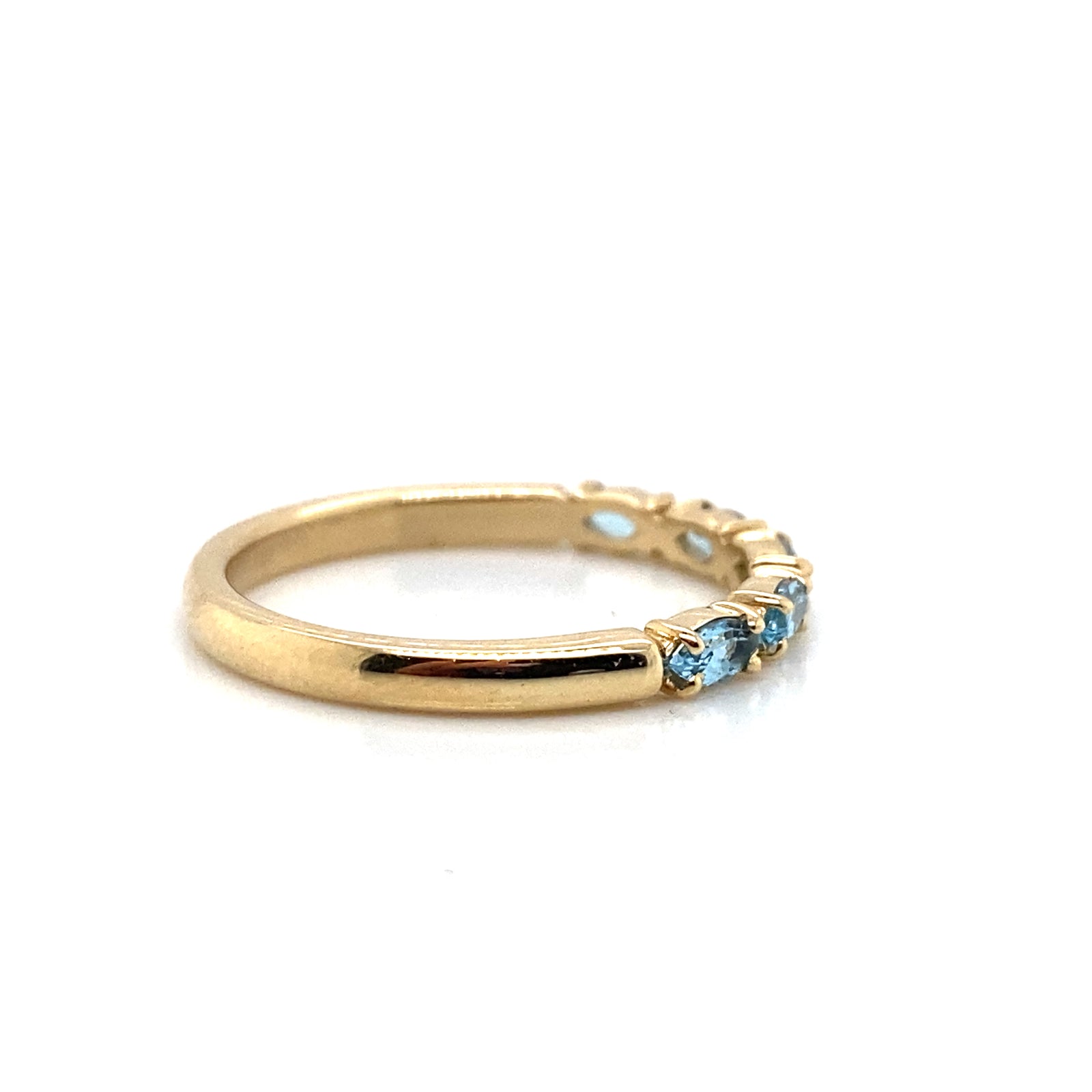 14K Yellow Gold Blue Topaz Marquise Cut Ring