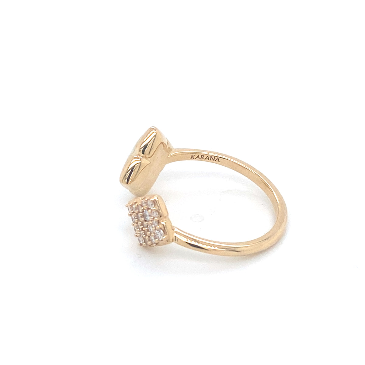 14K Yellow Gold Diamond And Mother Of Pearl Ring