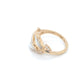 14K Yellow Gold Diamond And Mother Of Pearl Leaf Style Ring