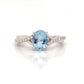 14K White Gold Aquamarine And Diamond Bypass Ring