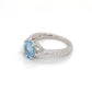 14K White Gold Aquamarine And Diamond Bypass Ring