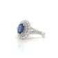 18K White Gold Sapphire And Diamond Halo Vintage Style Ring