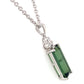 14K White Gold Green Tourmaline & Diamond Accent Necklace