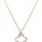 14K Yellow Gold Clover Mother Of Pearl And 3 Accent Stones
