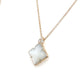 14K Yellow Gold Clover Mother Of Pearl And 3 Accent Stones