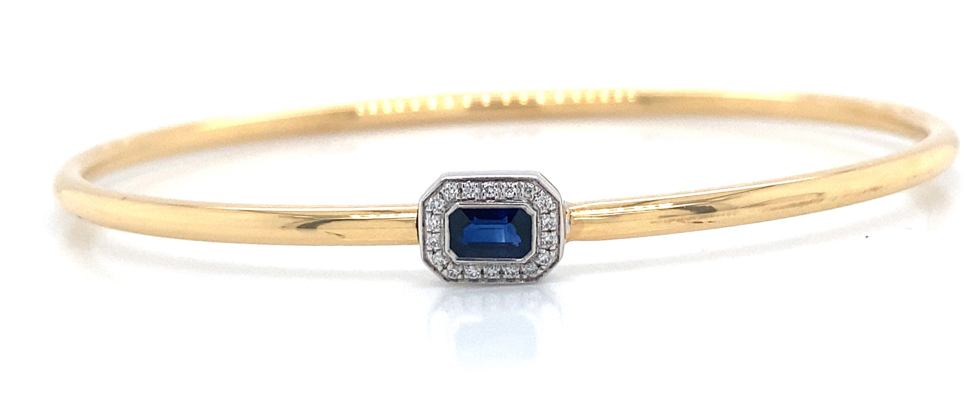 Simon G 18K Two Tone Sapphire And Diamond Bangle Bracelet