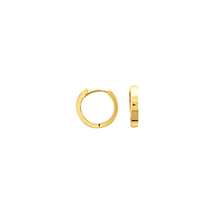 14K Yellow Gold Square Shape Mini Huggie Earrings