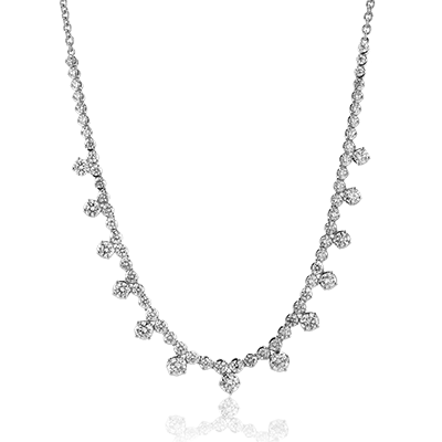 Simon G. 18K White Gold Diamond Drop Necklace