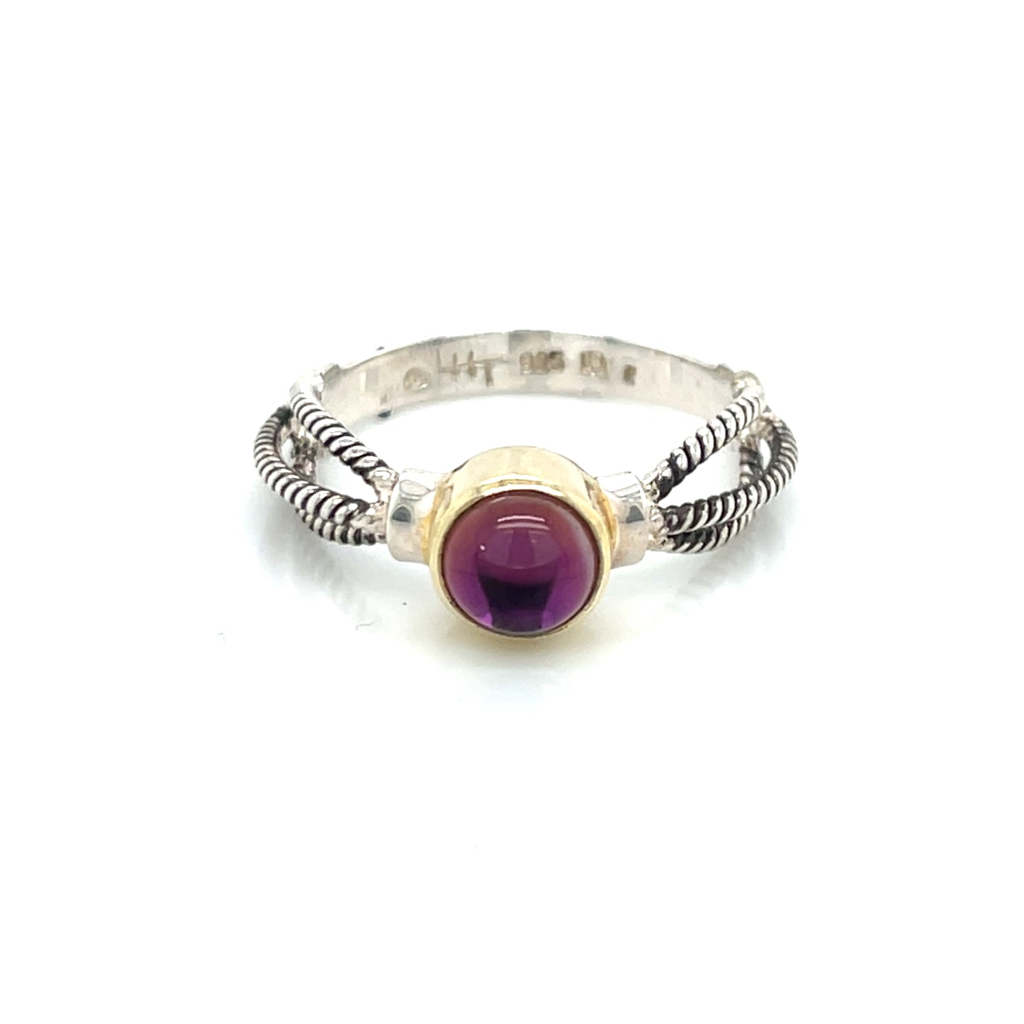 Michou One of a Kind Sterling Silver & 22K Gold Vermeil & Braided Three-Strand Mystic Fire Quartz Ring