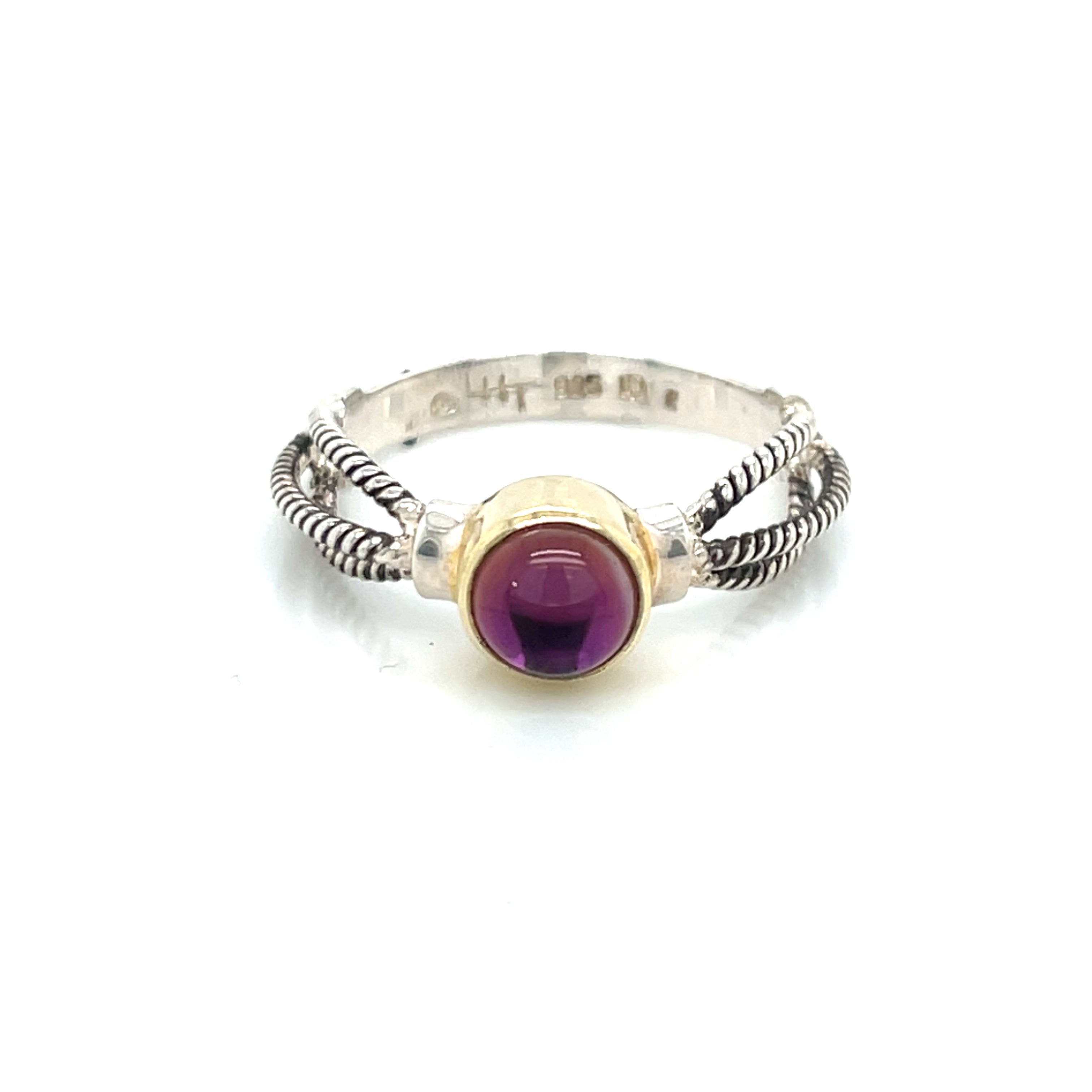 Michou One of a Kind Sterling Silver & 22K Gold Vermeil & Braided Three-Strand Mystic Fire Quartz Ring