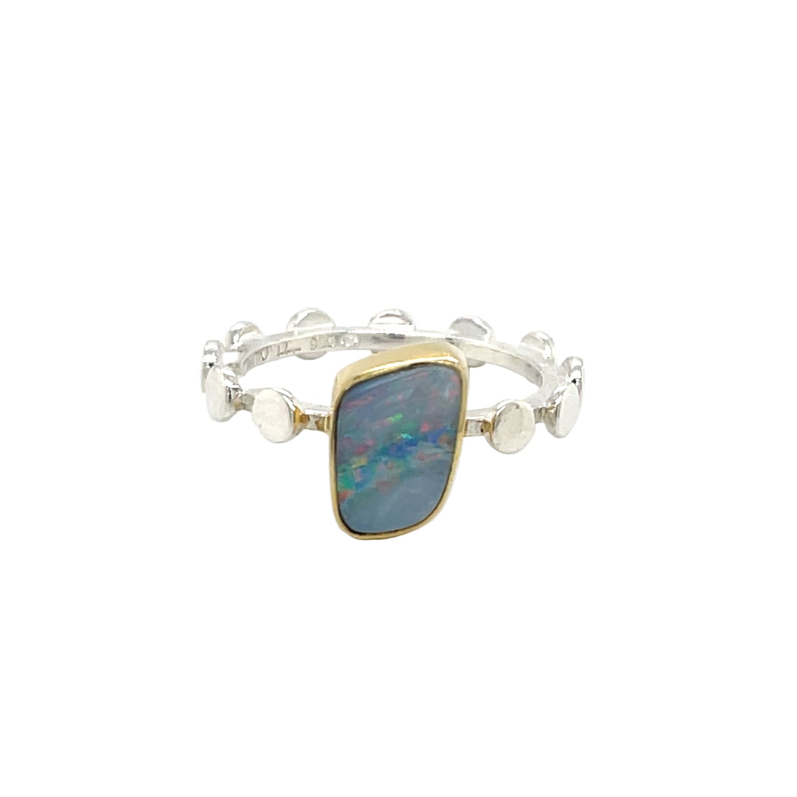 Michou One of a Kind Sterling Silver &  22K Gold Vermeil Opal Ring