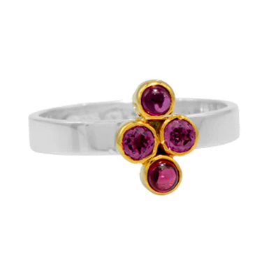 Michou Sterling Silver & 22K Gold Vermeil Rhodolite Garnet Ring