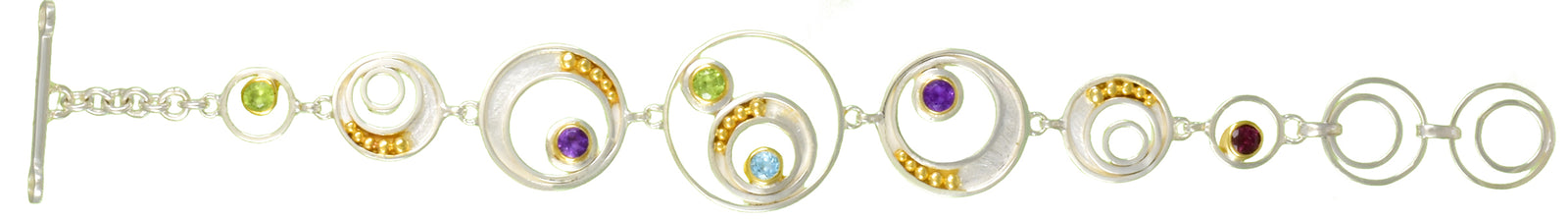 Michou Sterling Silver & 22K Gold Vermeil Multi-Gemstone Bracelet