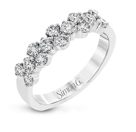 18K White Gold Diamond Double Row Ring by Simon G. Jewelry