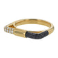 14K Yellow Gold Black & White Pave Diamond Geometric Ring