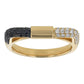 14K Yellow Gold Black & White Pave Diamond Geometric Ring