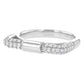 14K White Gold Pave Diamond Geometric Ring