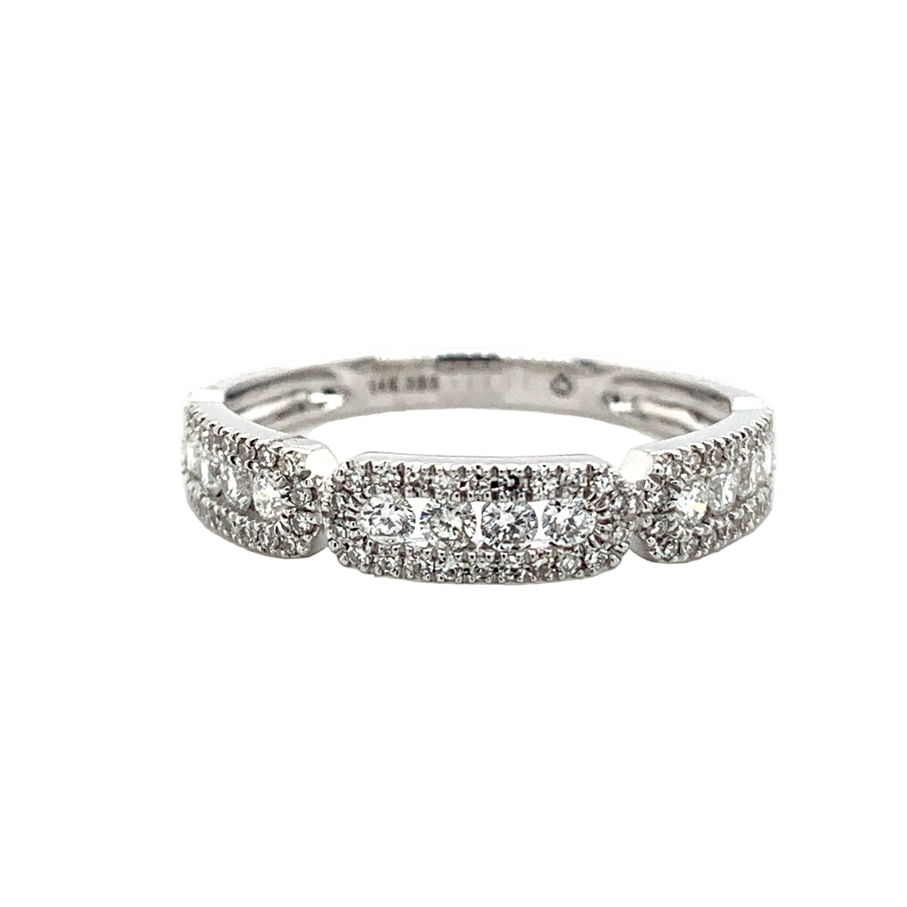 14K White Gold Art Deco Style Diamond Ring