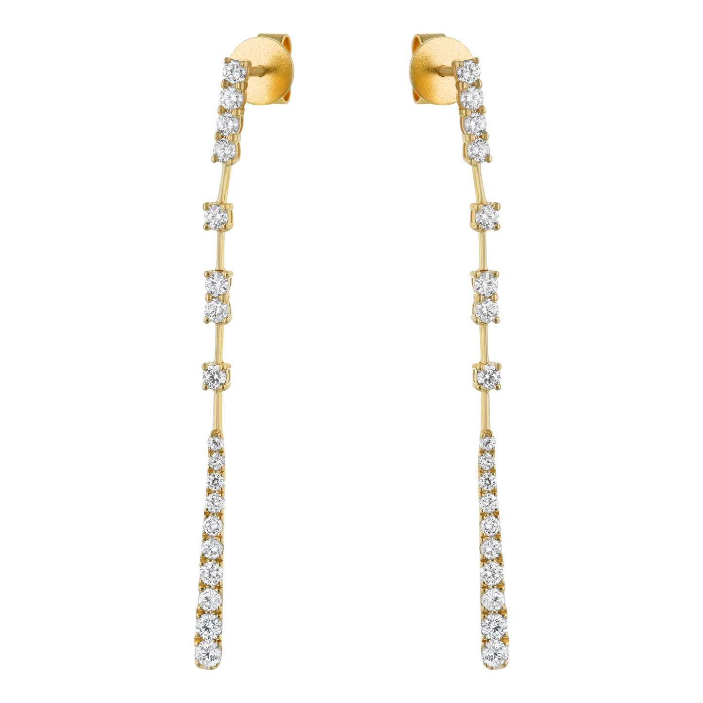 14K Yellow Gold Diamond Scatter Drop Earrings