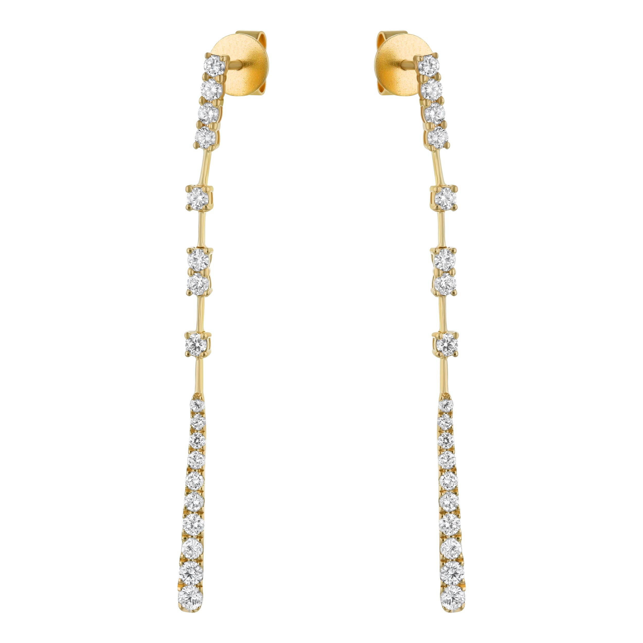 14K Yellow Gold Diamond Scatter Drop Earrings