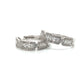 14K White Gold Small Diamond Huggie Earrings