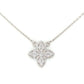 18K White Gold Diamond Flower Necklace
