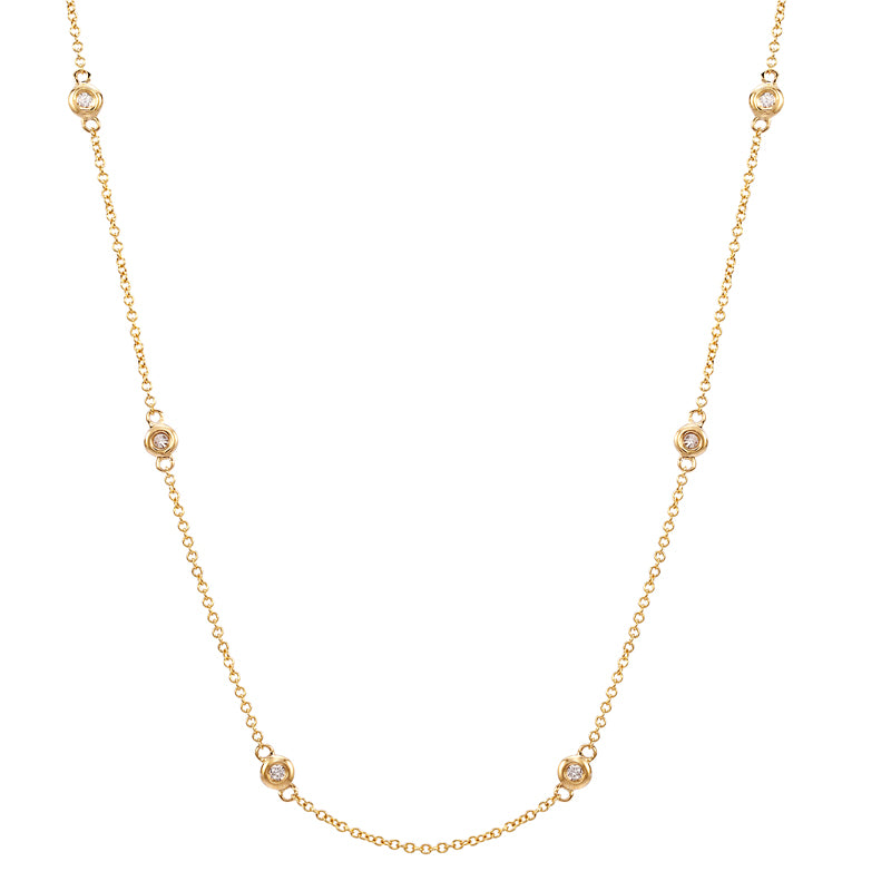 14K Yellow Gold Diamond by the Yard Necklace