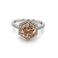 14K White Gold Hexagon Cut Morganite & Diamond Ring