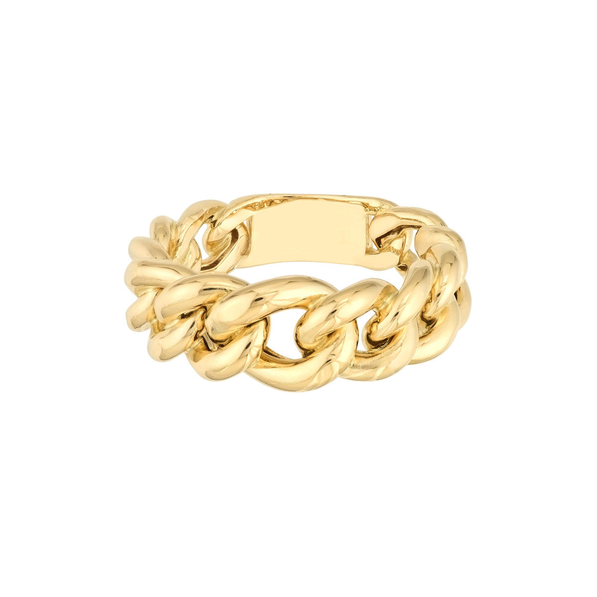 14K Yellow Gold Graduated Curb Link Ring
