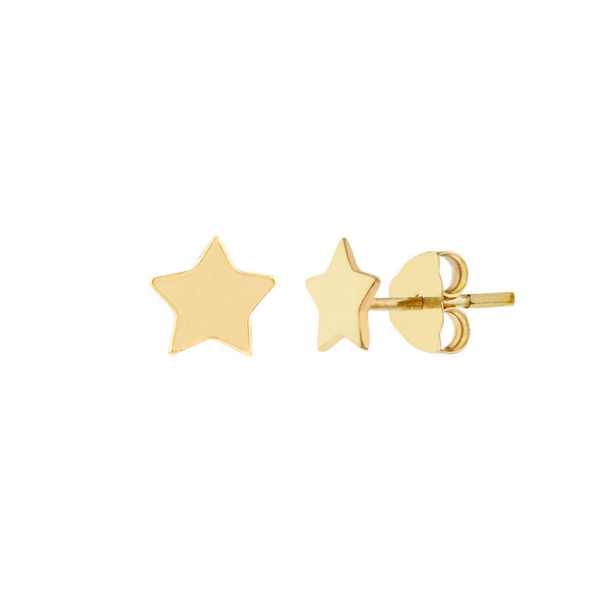 14K Yellow Gold Star Stud Earrings