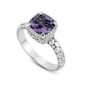 Samuel B. Sterling Silver Amethyst Cushion Ring