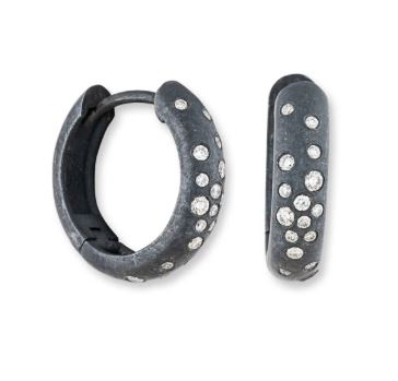 Lika Behar Oxidized Silver Chunky Small Hoop Earrings