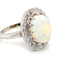 14K White Gold Opal & Diamond Halo Ring