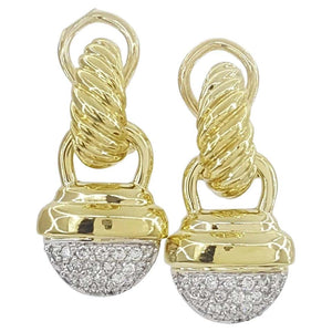 18K Yellow Gold Acorn Diamond Drop Earrings by David Yurman