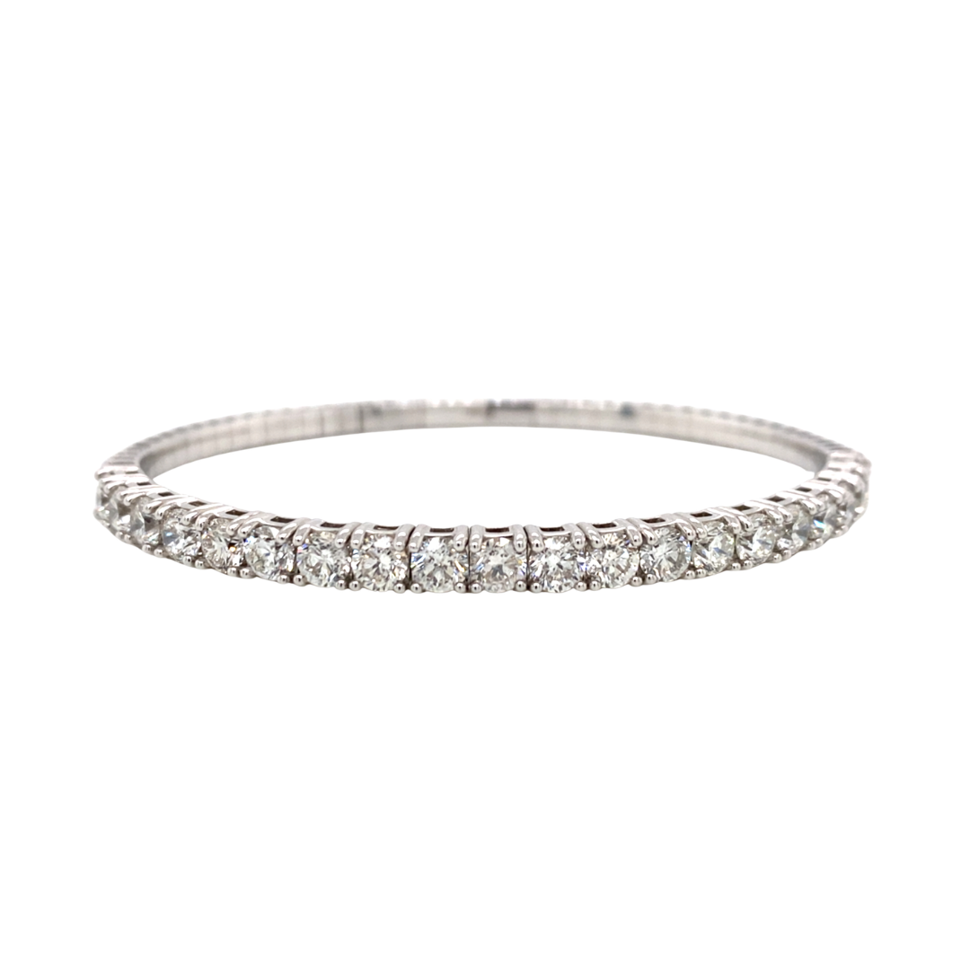 14K White Gold Flexible Diamond Tennis Bracelet