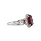 14K White Gold Garnet & Diamond Halo Ring