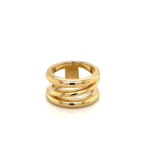 Tiffany & Co. 18K Yellow Gold Wide 3 Row Ring