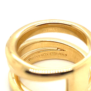 Tiffany & Co. 18K Yellow Gold Wide 3 Row Ring