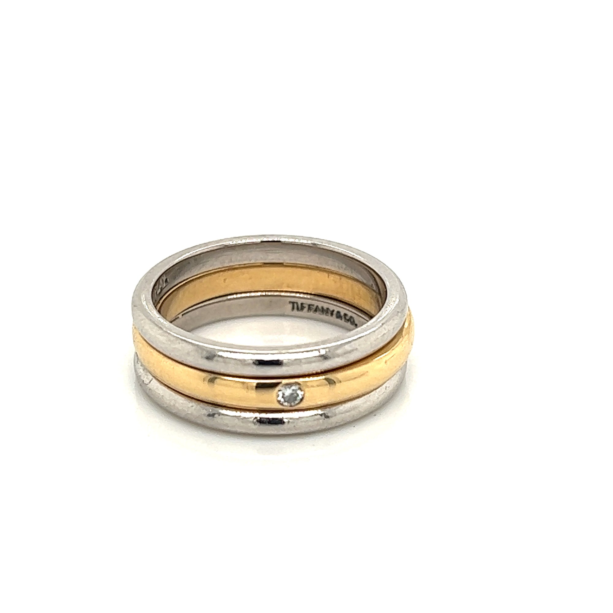 Tiffany & Co. Platinum & 18K Yellow Gold Stackable Rings