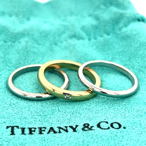 Tiffany & Co. Platinum & 18K Yellow Gold Stackable Rings