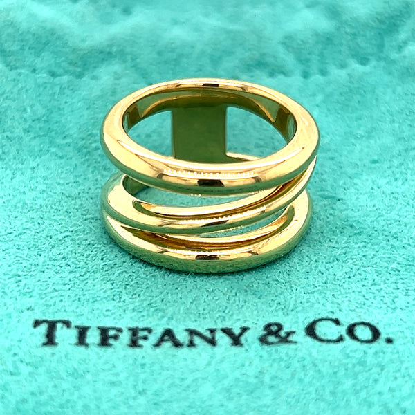 Lot - TIFFANY & CO. 18K YELLOW GOLD RAMS HEAD SCARF RING