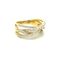 14K Yellow Gold Diamond Crossover Fashion Ring