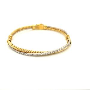 David Yurman 18K Yellow Gold Crossover Diamond Bracelet