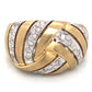 14K Yellow Gold Woven Design Diamond Dome Ring