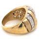 14K Yellow Gold Woven Design Diamond Dome Ring