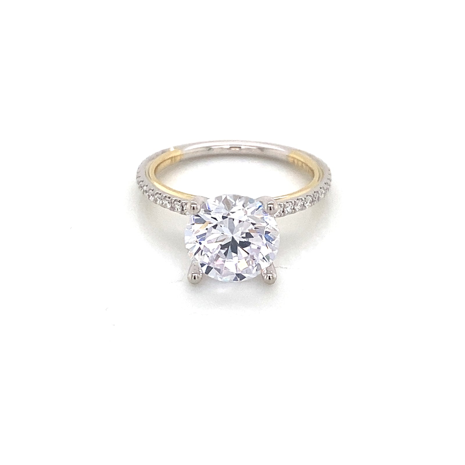 Sylvie 14K Yellow & White Gold "Audrey" Round Engagement Ring
