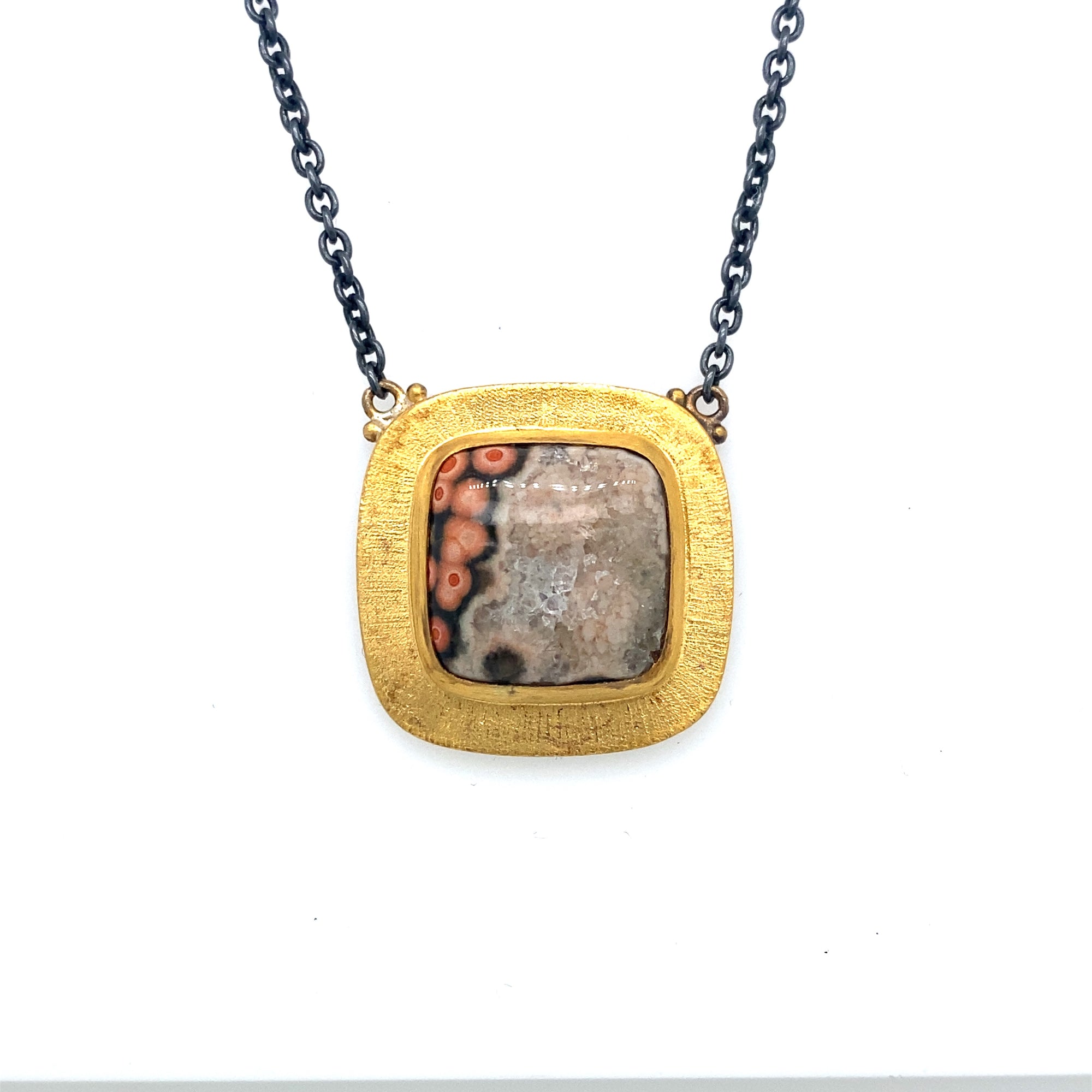 Lika Behar 24K Yellow Gold & Oxidized Sterling Silver Ocean Jasper Necklace