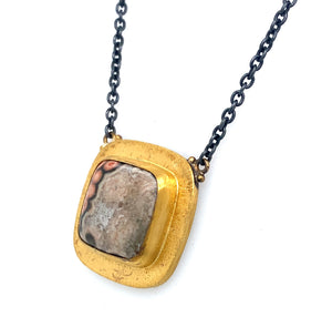 Lika Behar 24K Yellow Gold & Oxidized Sterling Silver Ocean Jasper Necklace