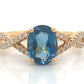 18K Yellow Gold London Blue Topaz And Diamond Twist Ring
